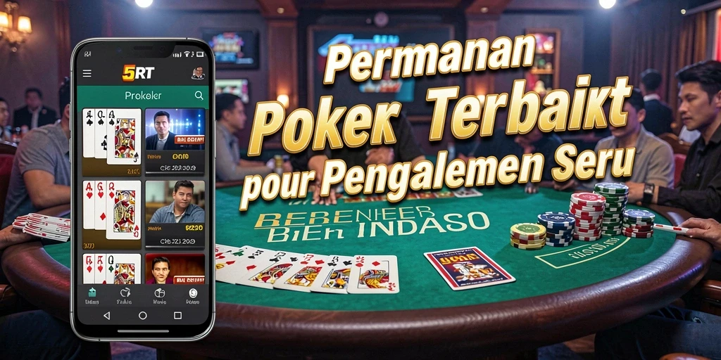 Screenshot gameplay 5RT menunjukkan aksi Poker yang mendebarkan dan antarmuka yang menarik.
