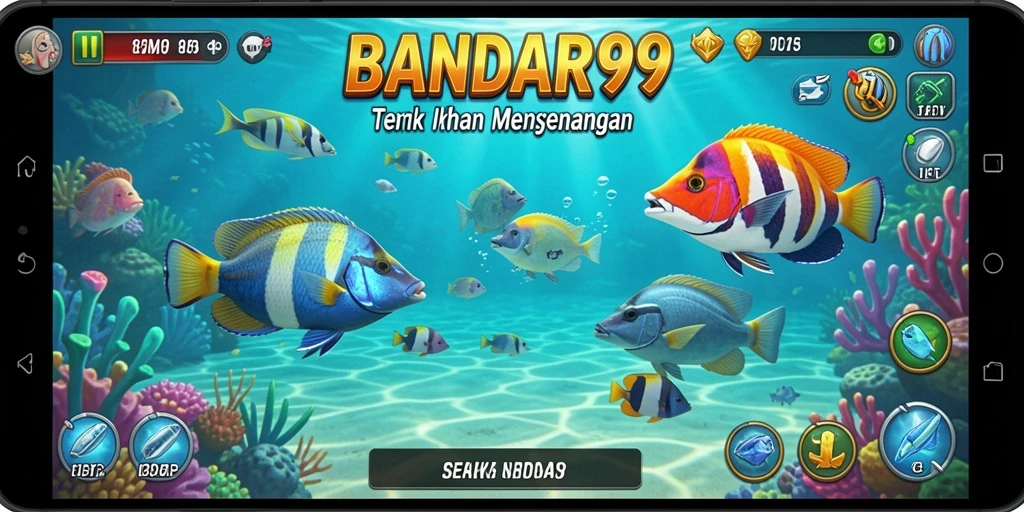 Tampilan gameplay BANDAR99 yang menarik saat menangkap ikan.