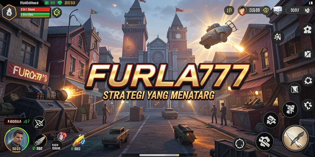 Screenshot FURLA77 yang menunjukkan aksi pertempuran strategi yang seru.