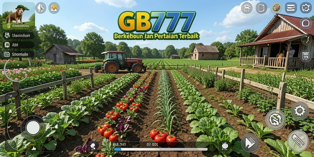 Screenshot gameplay GB777 menampilkan aktivitas berkebun yang mengasyikkan.