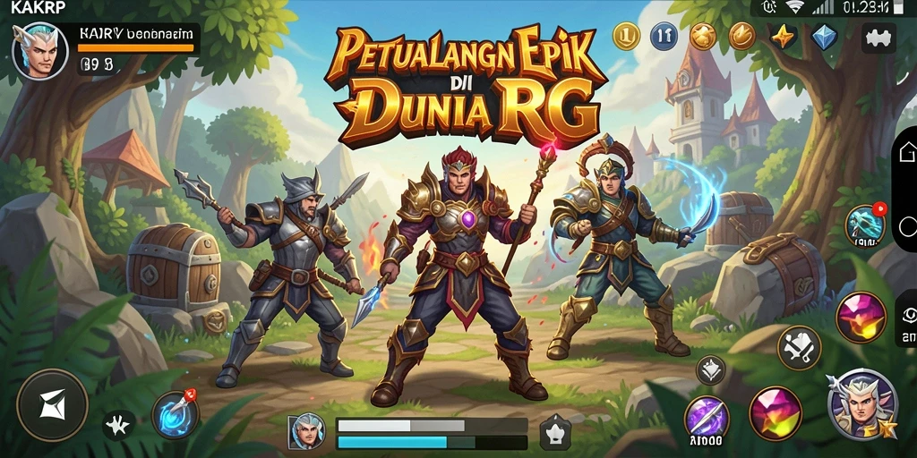 Screenshot gameplay KAKRP menunjukkan aksi seru dan eksplorasi dunia RPG.