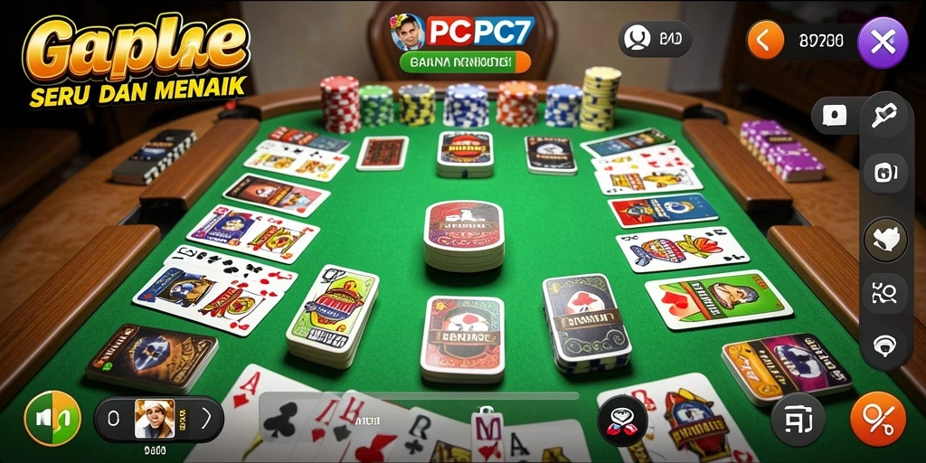 Tampilan gameplay seru di PCPC7 dengan suasana Gaple.