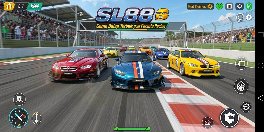 Tampilan menarik dari gameplay balap dalam SL888.