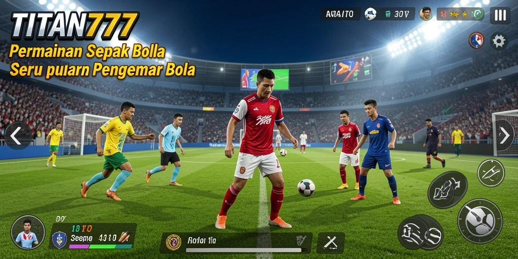 Tangkapan layar TITAN777 menunjukkan aksi mendebarkan di lapangan sepak bola.