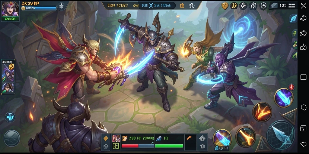 Gameplay menarik dan intens dalam ZK9VIP yang menampilkan pertempuran tim.